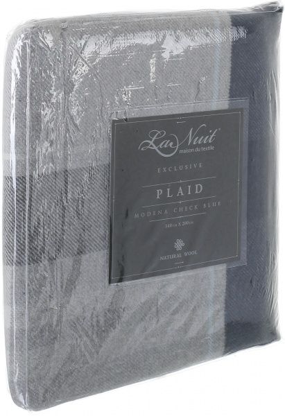 Плед Modena клітинка 140x200 см синій/сірий La Nuit 