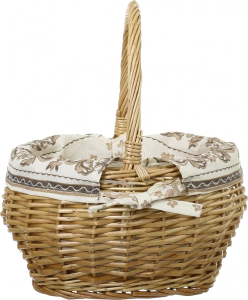 Корзинка плетеная с текстилем 29х22х17/33 см EBE18-11-2 