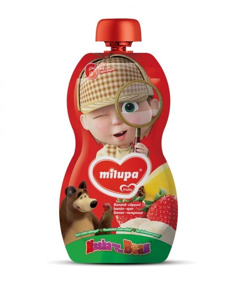 Пюре Milupa Банан, полуниця для дітей від 6 міс 100 г 
