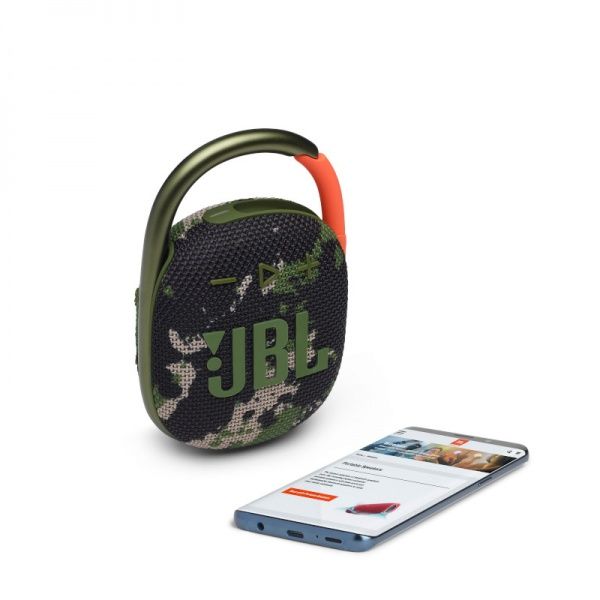 Портативная колонка JBL® Clip 4 1.1 green camo (JBLCLIP4SQUAD)