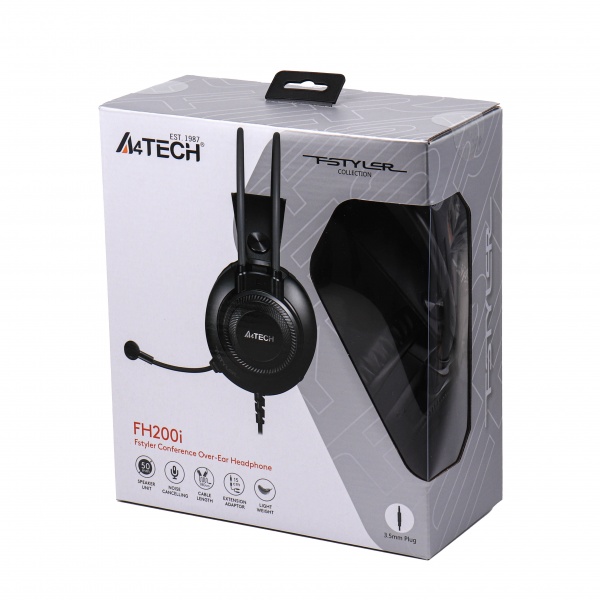 Наушники A4Tech FH200i (Grey) grey (FH200i (Grey)) Fstyler AUX 3.5mm Stereo Headphone 