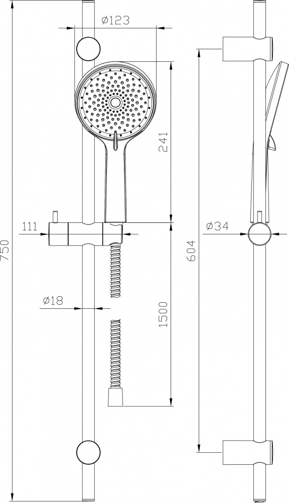 Душевой гарнитур ScandiSPA Soft 3 режима черный