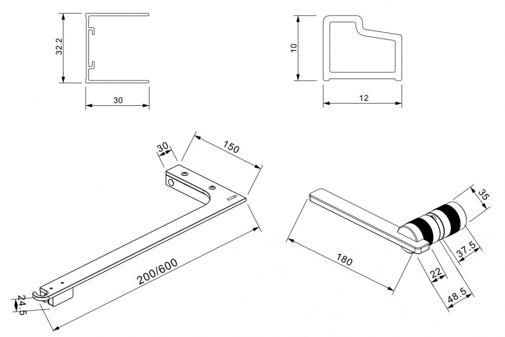 Душевое ограждение EGO квадратное распашное LEX CHROME 90х90х200 см