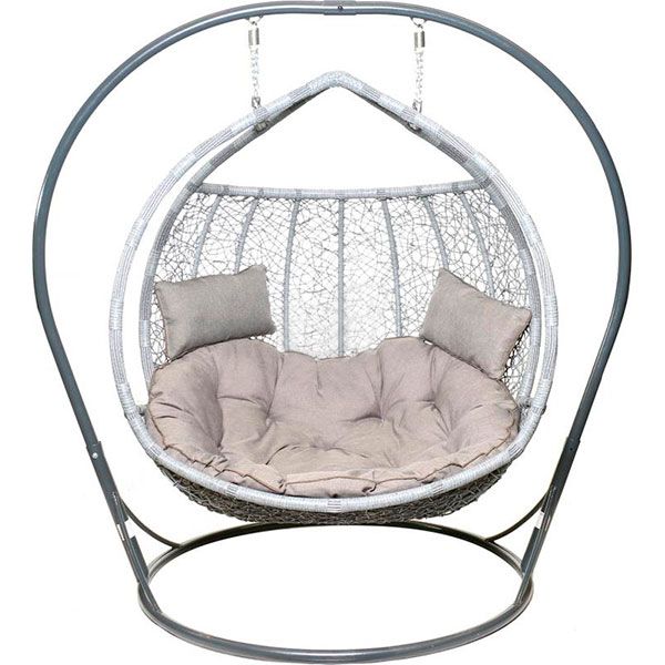 Кресло-кокон Indigo Фортуна серый с подушками