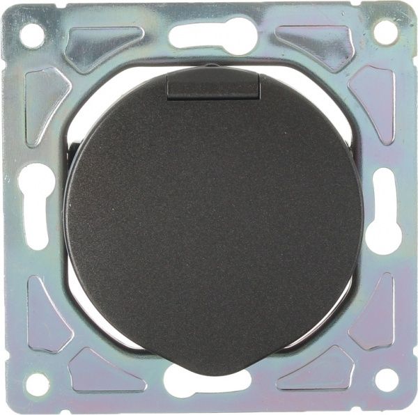 Механізм розетки HausMark Bela з кришкою чорний SNG-SCP.RD20MG1WGC-BK