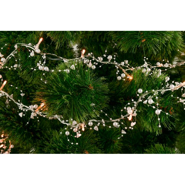 Гирлянда линейная с бусинками 30 ламп 3 м белая