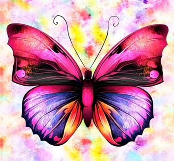 Набір для творчості Бузковий метелик 30x30 см 188713 Діамантові ручки 