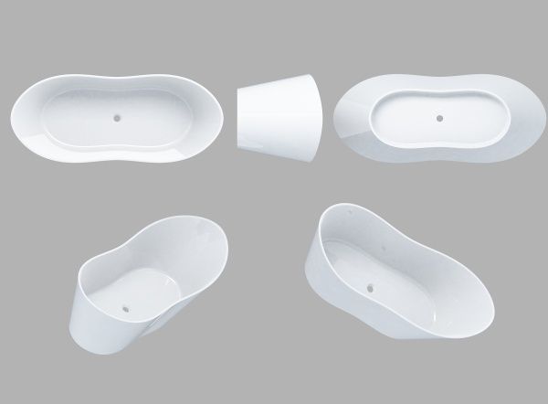 Ванна из искусственного камня Miraggio Florida 180x76 белая 