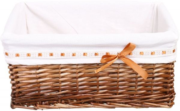 Корзина плетеная с текстилем Tony Bridge Basket 42x30x17 см HQ13-10AB-3 