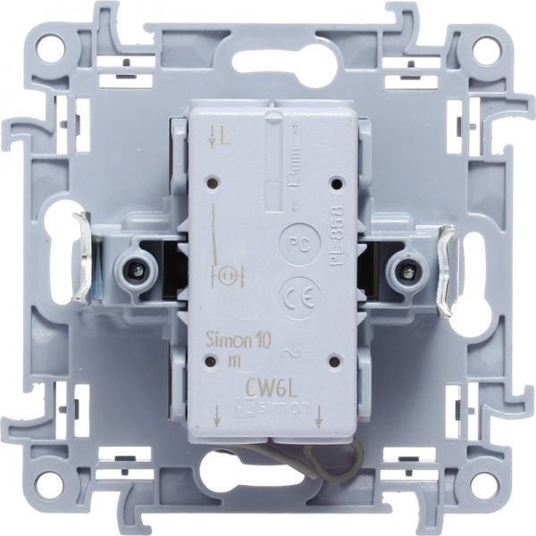 Выключатель проходной одноклавишный Simon 10 с подсветкой 10 А 250В белый CW6L.01/11