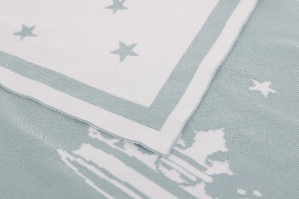 Плед Корона 90x100 см белый с ментоловым 