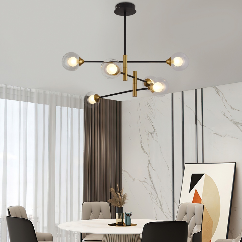 Люстра Miorro Prato 6x8 Вт G9 черный с золотом 51-313-006