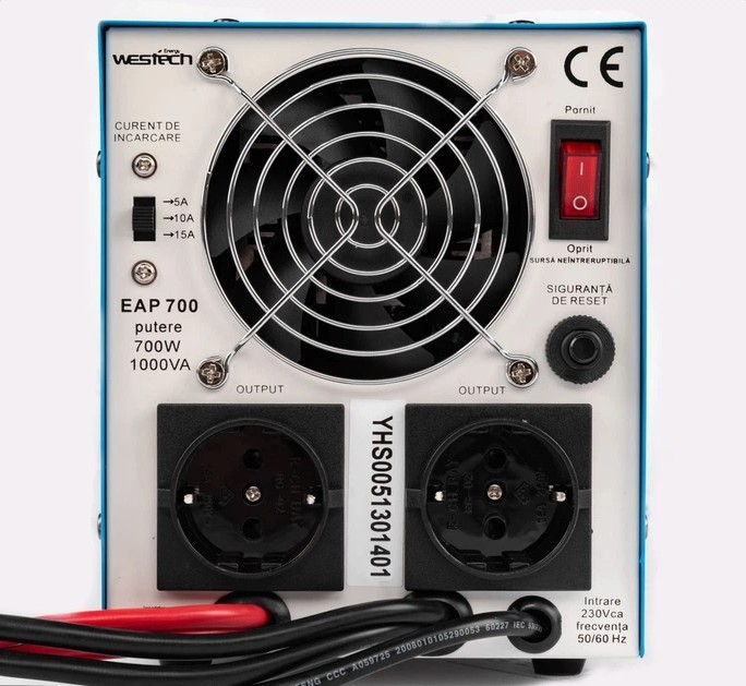 Источник бесперебойного питания Westech с правильной синусоидой ULTIMATE-1000VA/700W 12V WS-EAP-1000 DUAL