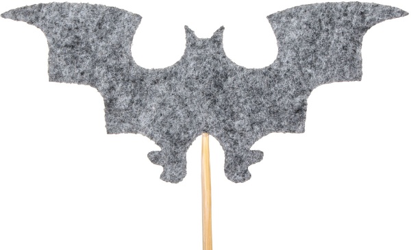Декорация из фетра Топер Летучая мышь 10 см серый