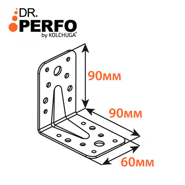 Уголок перфорированный Kolchuga равносторонний 90x90x60 мм 2,5 мм