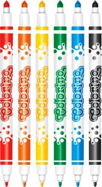Фломастеры Fibre Pens двусторонние 6 цветов 13437PTR/1 Colorino