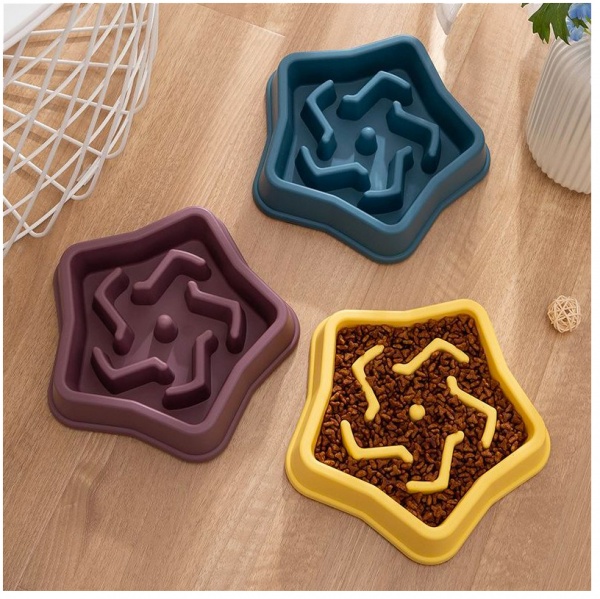 Миска WahoPet лабіринт для собак пластикова зірка жовта (WA00005)