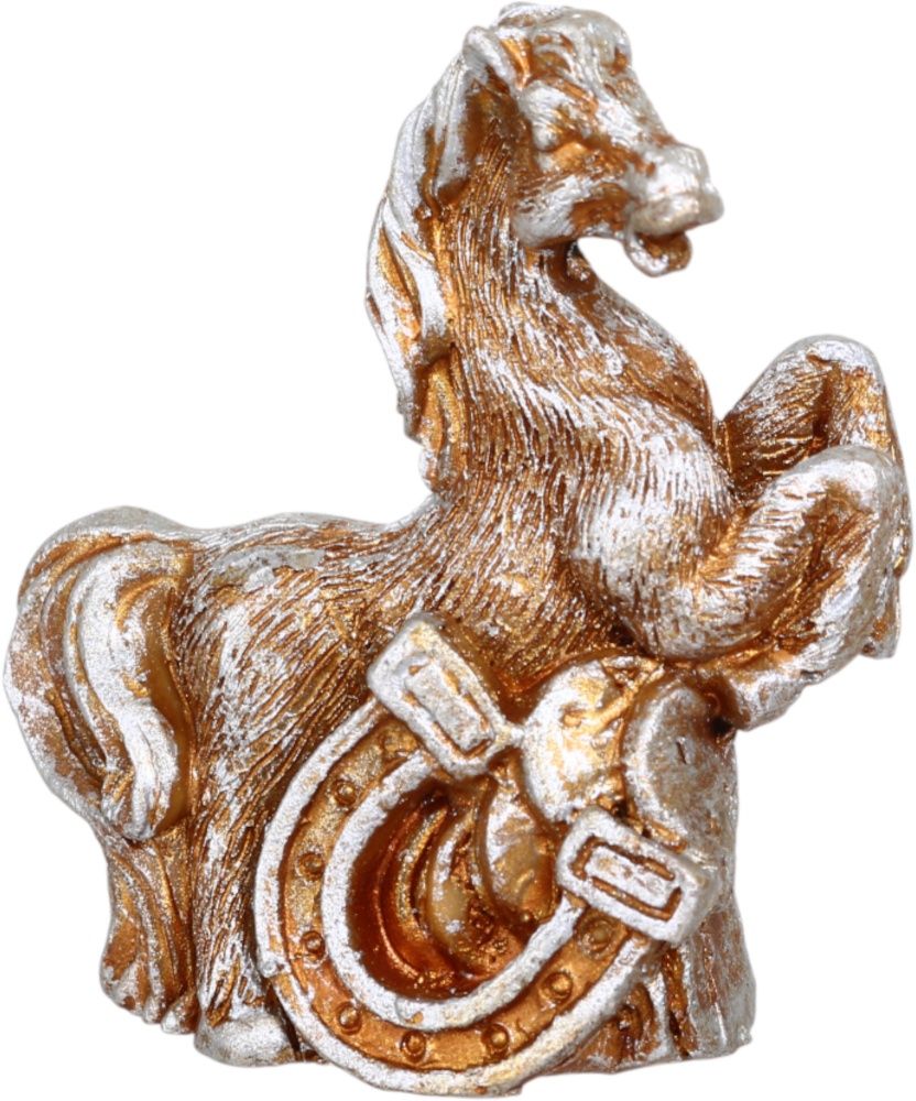 Сувенир новогодний кузнечик с подковой полигума золотой 5 см