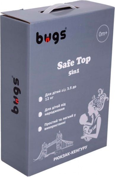 Рюкзак-кенгуру 5 в 1 Safe Top коричневый Bugs 