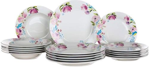 Набор тарелок на 6 персон 18 шт. Pink Flowers Banquet