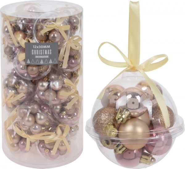 Набор елочных шаров пластиковых d30 мм 12 шт./уп. 