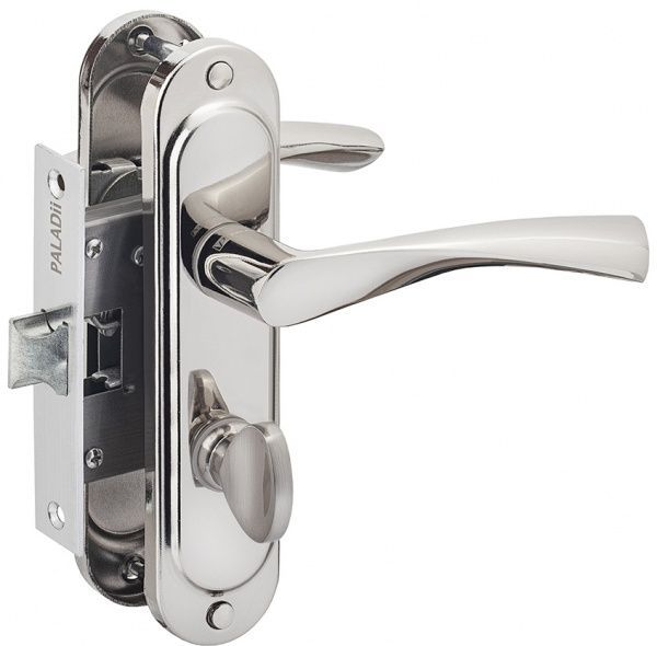 Защелка врезная с ручками WC Paladii ПЗ108 50 мм никель без петель