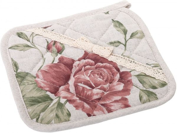 Прихватка large pink Rose 20x20 см бежевий Прованс 