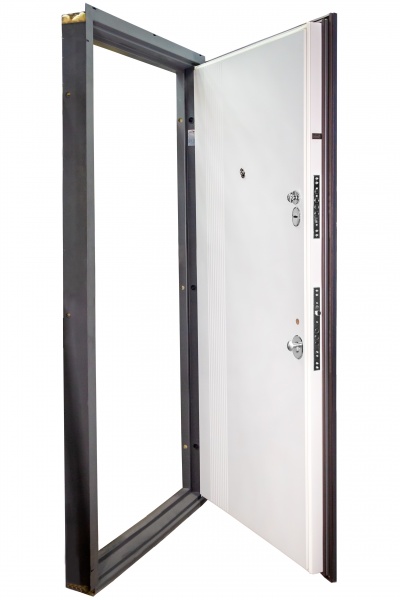 Дверь входная Булат Статус 245 графит матовый / белый супермат 2050x950 мм правая