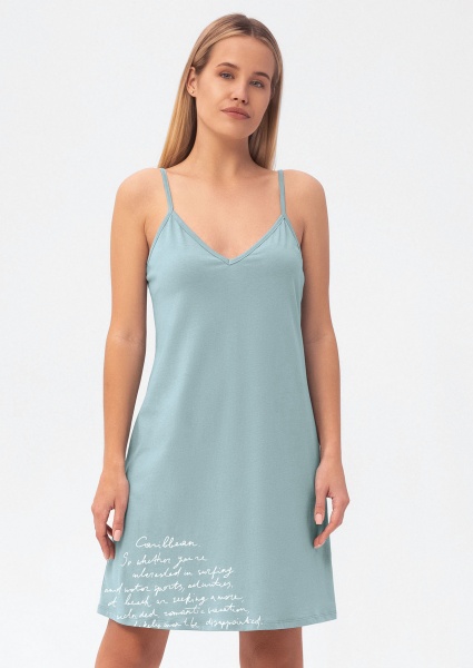 Ночная рубашка Leinle Jamaica 1405/12911 р.L серо-голубой