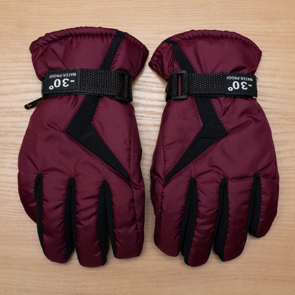 Варежки Devilon лыжные детские р.22 /бордовый с черным 519346