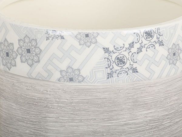 Кашпо керамическое Лабиринт круглый (LJ15A5347D) серый 