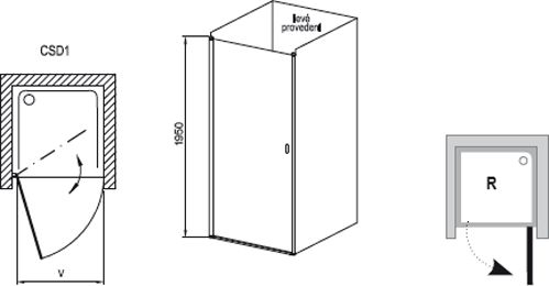 Душові двері Ravak CSD1-90
