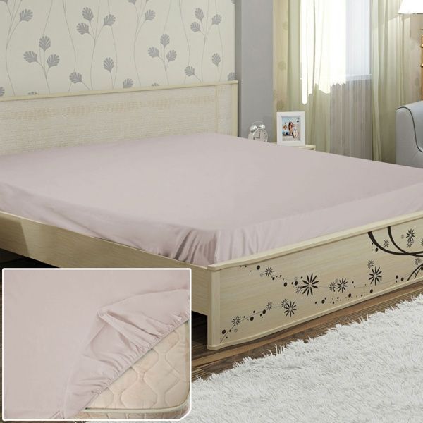 Простирадло на резинці 180x200 см сірий Ярослав 