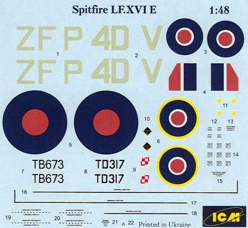 Сборная модель ICM британский истребитель второй мировой войны spitfire mk xv (4823044400539) 1:48