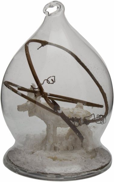 Підвіска Крапля скляна олень 10 см JF140589  