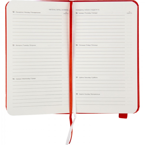 Еженедельник 2021 Pocket Strong А6- красный Axent 46591