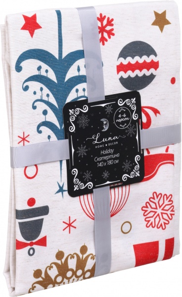 Скатерть Holiday 140x180 см белый с рисунком Luna 