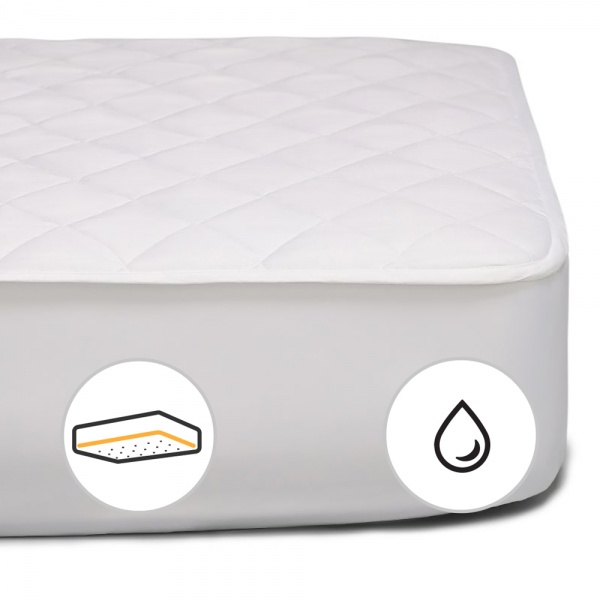 Наматрасник MirSon Стандарт Natural Line Wollen 960 водонепроницаемый с резинкой по периметру 26х180x200 см 2200000839657 