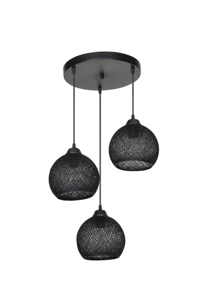 Підвіс Luna Yumak Round 3x60 Вт E27 чорний MDL.4287 