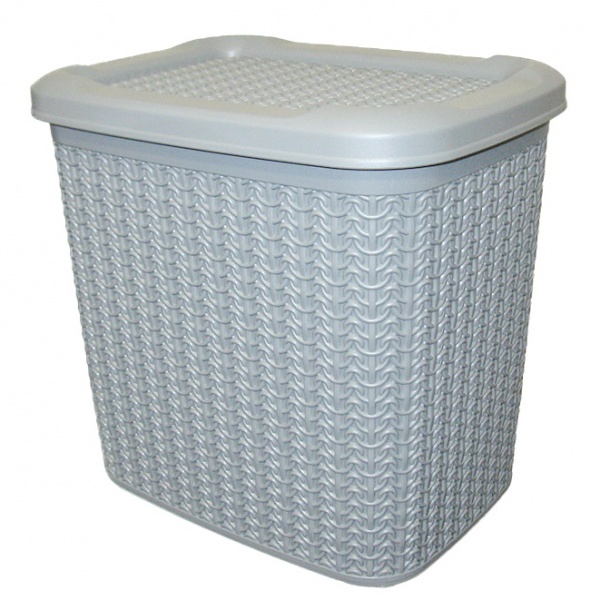 Кошик Ucsan Plastik KNIT прямокутна з кришкою 12,64 л сірий 