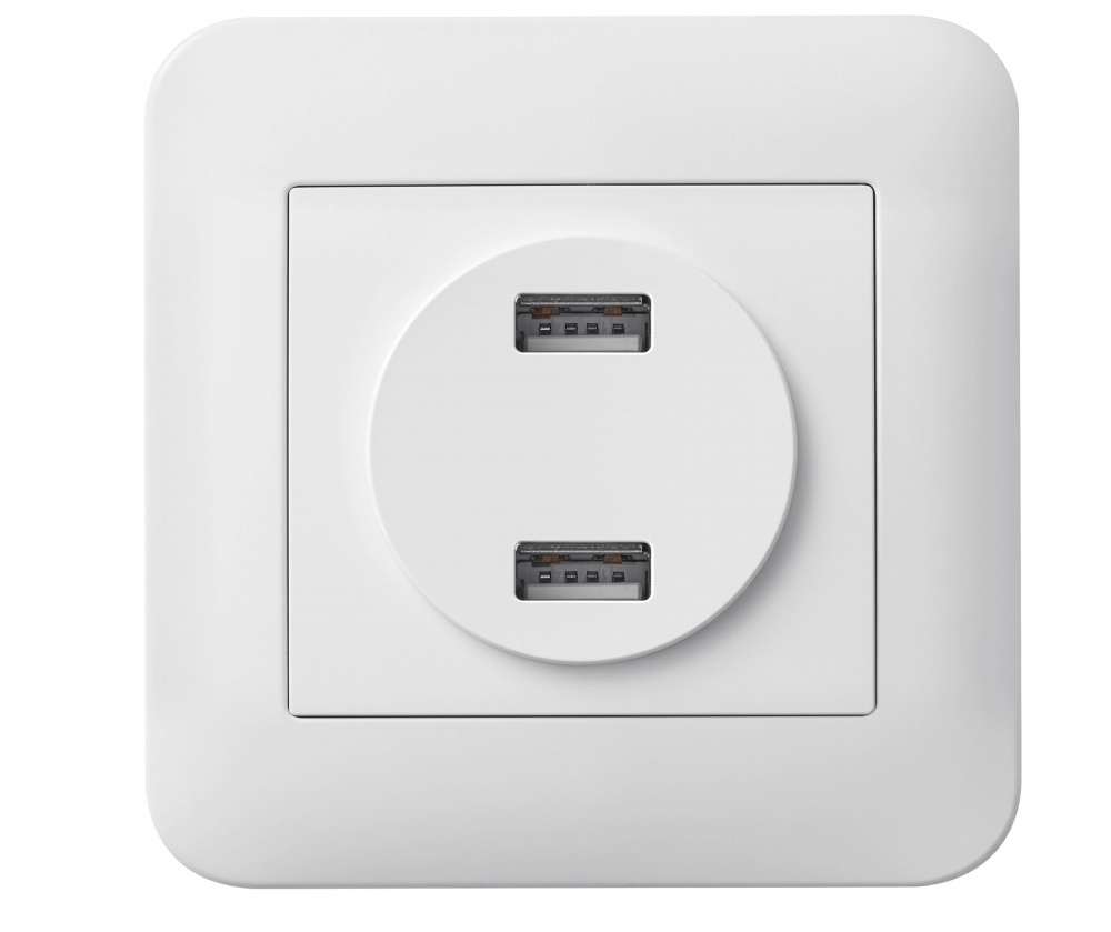 Розетка USB Hausmark Luno білий 709-0202-192