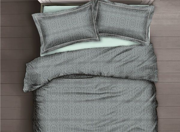 Комплект постільної білизни Rhomb 1,5 сіро-зелений La Nuit 