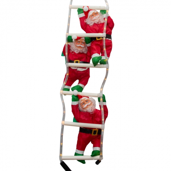 Декоративная новогодняя фигура Девилон Дед Мороз на лестнице 3 шт. 810184 30 см 