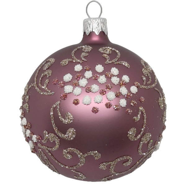 Шар новогодний 80 мм сливовый 10060-1