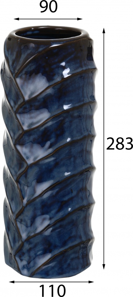 Ваза керамическая Sensio Runa 28,5 см синяя PS33252