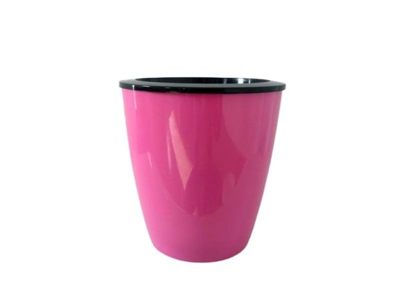 Горщик пластиковий зі вставкою Амелі 18 см круглий 3,5 л рожевий 