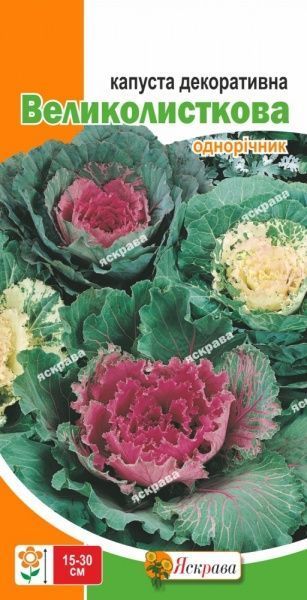 Семена Яскрава капуста декоративная Великолистковая 0,2г (4823069805579)