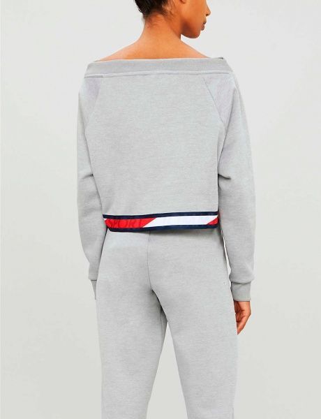 Джемпер Tommy Hilfiger CROP V NECK SWEATER WITH TAPE S10S100363001 р. XS светло-серый