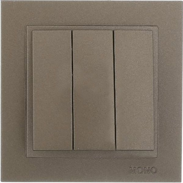 Вимикач триклавішний Mono Despina без підсвітки 10 А 250В бронзовий 102-232322-114