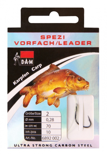 Крючок с поводком DAM №6/0 10 шт. SPEZI LEADER CARP